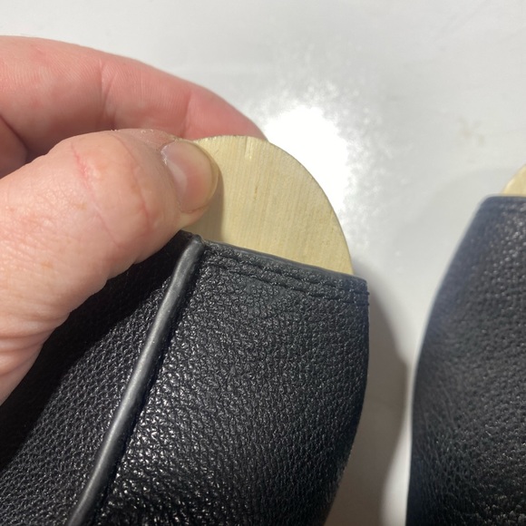 Kelsi Dagger Black Leather Brooklyn Boulder Chunky Wood Platform Clog Mules 7.5 - Picture 14 of 16